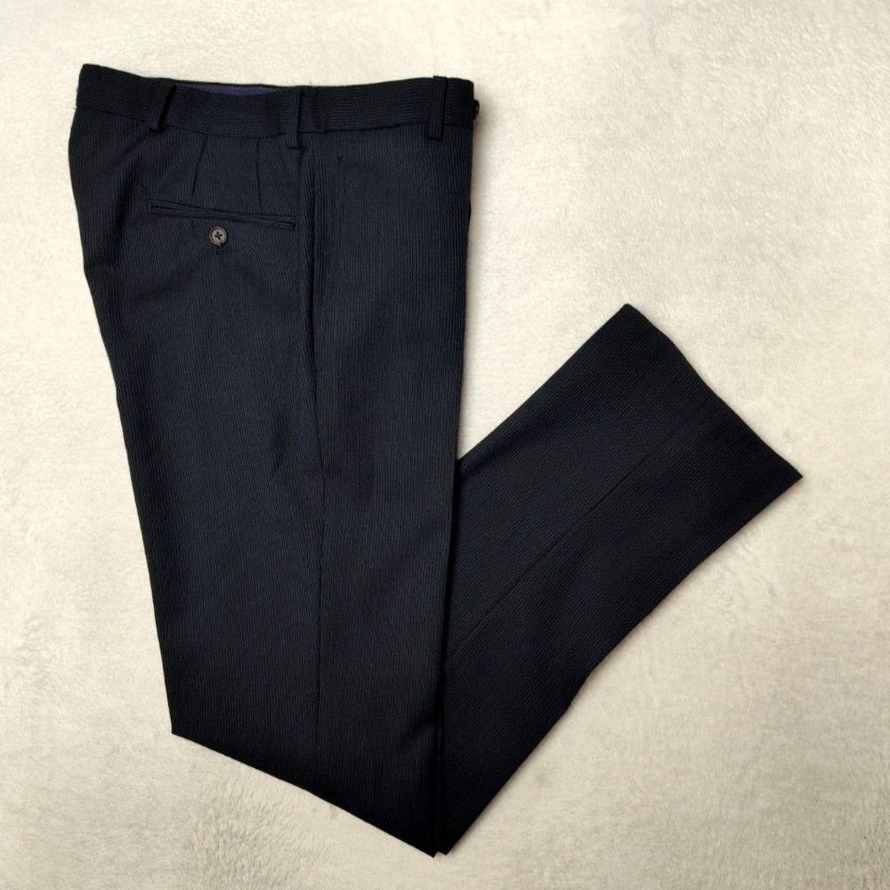 Ted Baker Pants Mens 32x33 Blue Slim Wool Tweed Jarrett Dress Slacks Tailored
